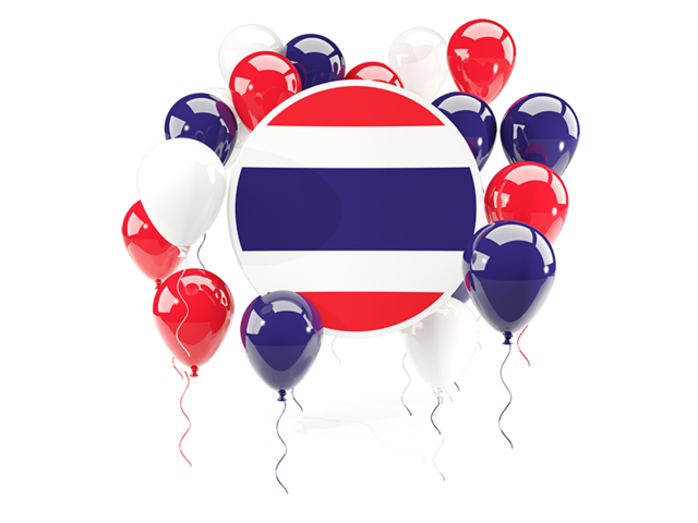 Round flag with balloons. Download flag icon of Thailand at PNG format