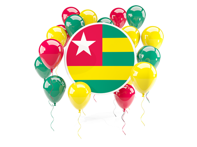 Round flag with balloons. Download flag icon of Togo at PNG format