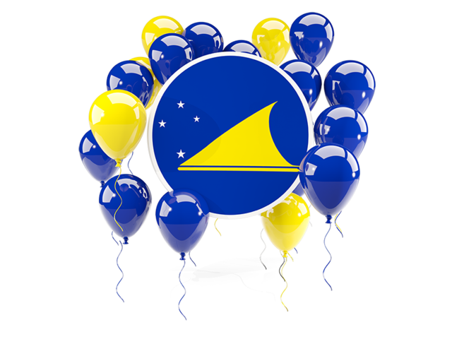 Round flag with balloons. Download flag icon of Tokelau at PNG format