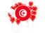 Tunisia. Round flag with balloons. Download icon.