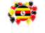 Uganda. Round flag with balloons. Download icon.