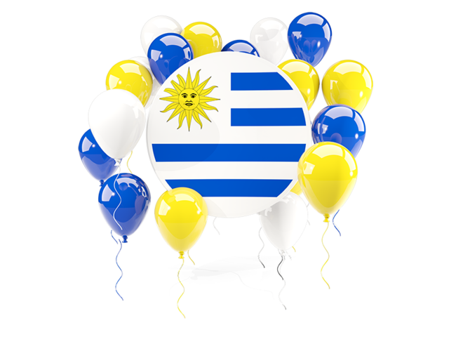 Round flag with balloons. Download flag icon of Uruguay at PNG format