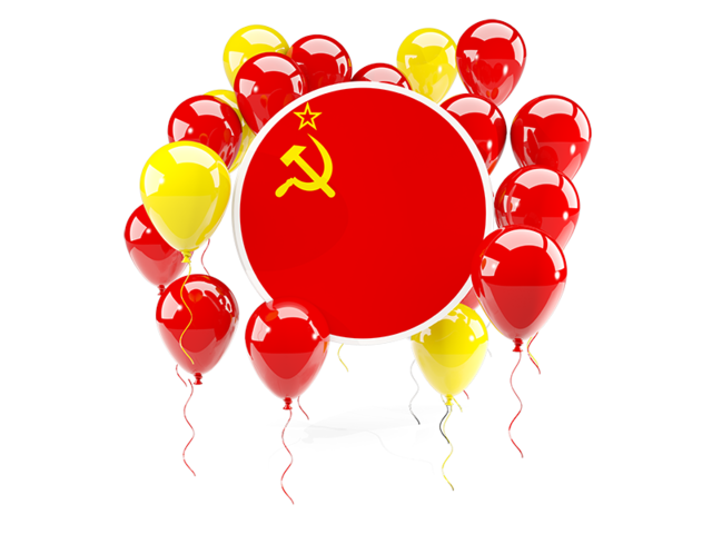 Round flag with balloons. Download flag icon of Soviet Union at PNG format