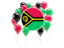 Vanuatu. Round flag with balloons. Download icon.