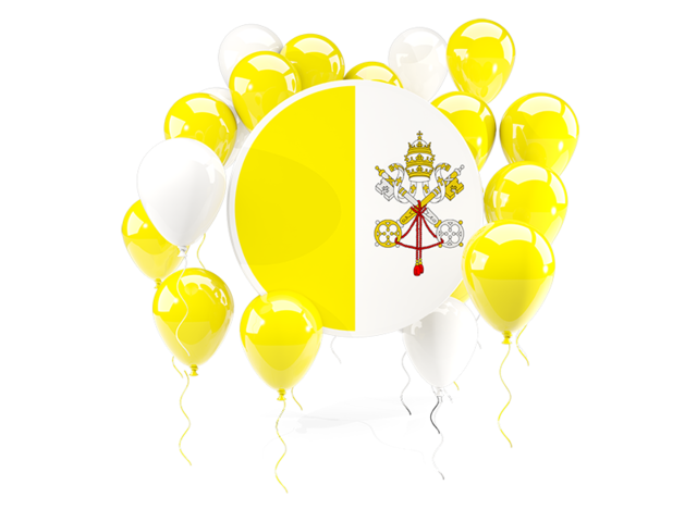 Round flag with balloons. Download flag icon of Vatican City at PNG format
