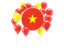 Vietnam. Round flag with balloons. Download icon.