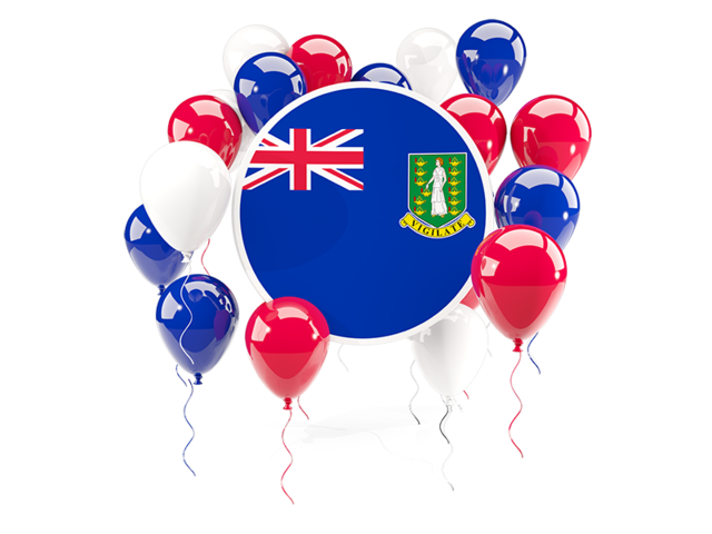 Round flag with balloons. Download flag icon of Virgin Islands at PNG format