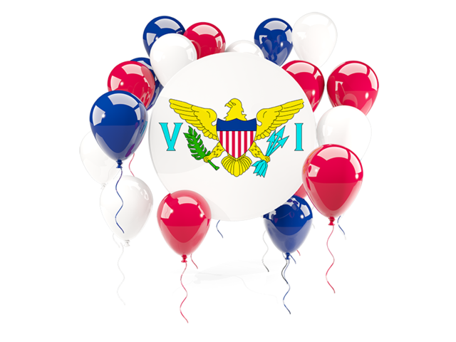 Round flag with balloons. Download flag icon of Virgin Islands of the United States at PNG format
