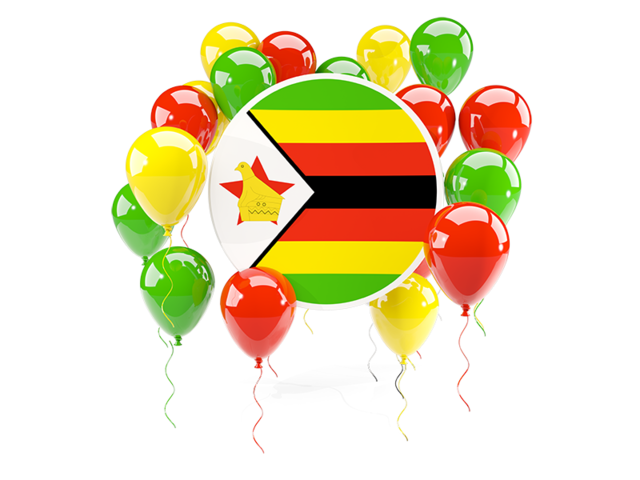 Round flag with balloons. Download flag icon of Zimbabwe at PNG format