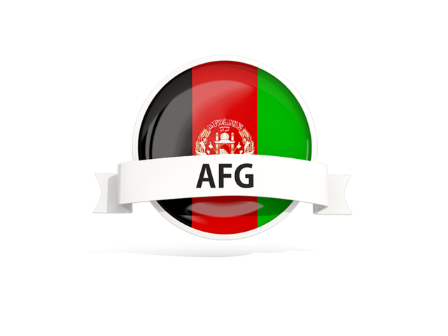 Round flag with banner. Download flag icon of Afghanistan at PNG format