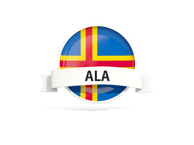 Round flag with banner. Download flag icon of Aland Islands at PNG format