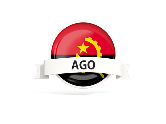 Round flag with banner. Download flag icon of Angola at PNG format