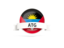 Antigua and Barbuda. Round flag with banner. Download icon.