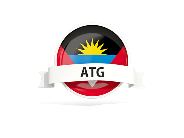 Round flag with banner. Download flag icon of Antigua and Barbuda at PNG format