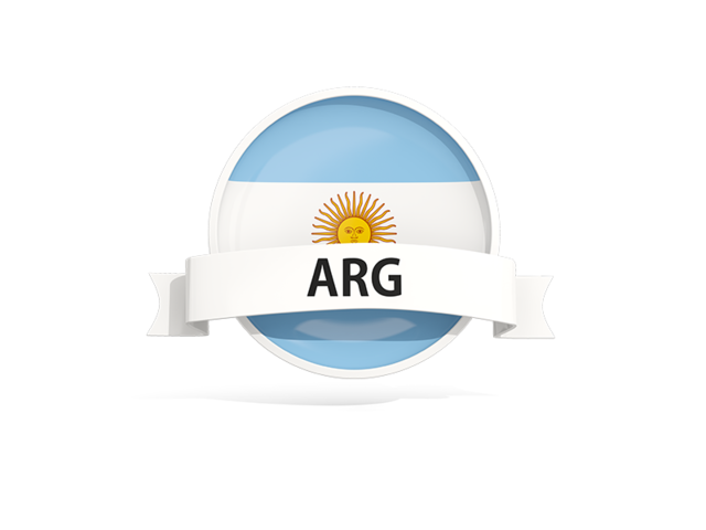 Круглый флаг с баннером. Скачать флаг. Аргентина