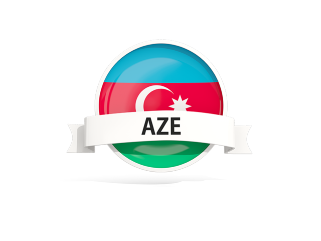 Round flag with banner. Download flag icon of Azerbaijan at PNG format