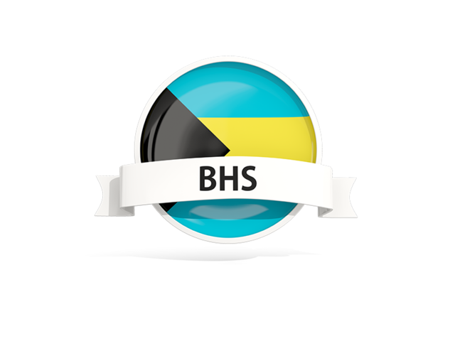 Round flag with banner. Download flag icon of Bahamas at PNG format