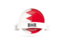 Bahrain. Round flag with banner. Download icon.