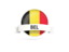 Belgium. Round flag with banner. Download icon.
