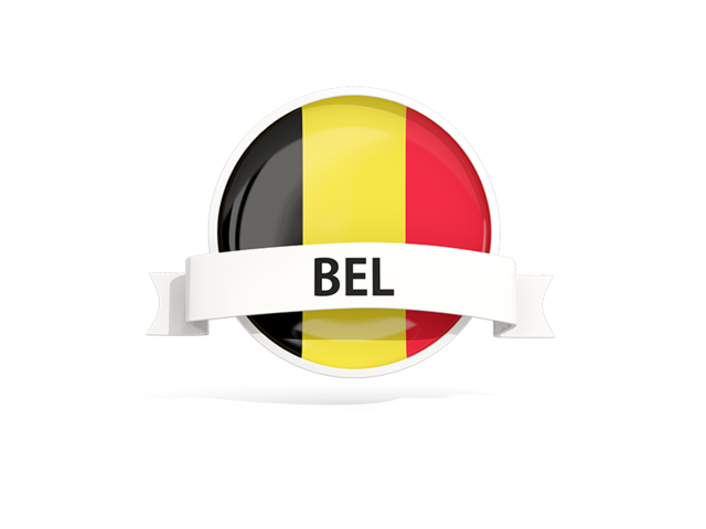 Round flag with banner. Download flag icon of Belgium at PNG format