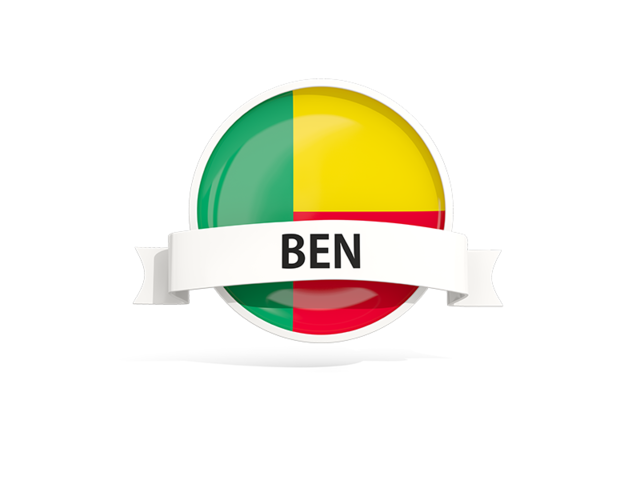 Round flag with banner. Download flag icon of Benin at PNG format