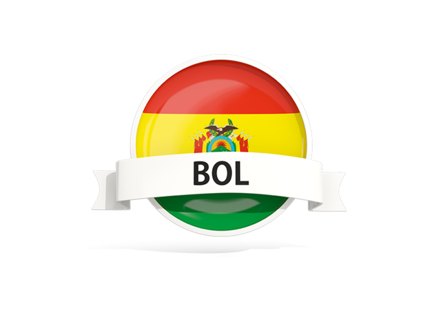 Round flag with banner. Download flag icon of Bolivia at PNG format