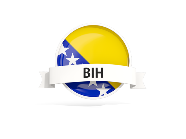 Round flag with banner. Download flag icon of Bosnia and Herzegovina at PNG format