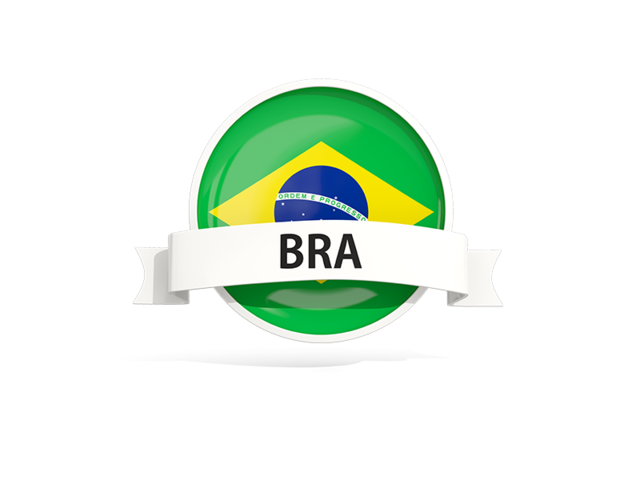 Round flag with banner. Download flag icon of Brazil at PNG format