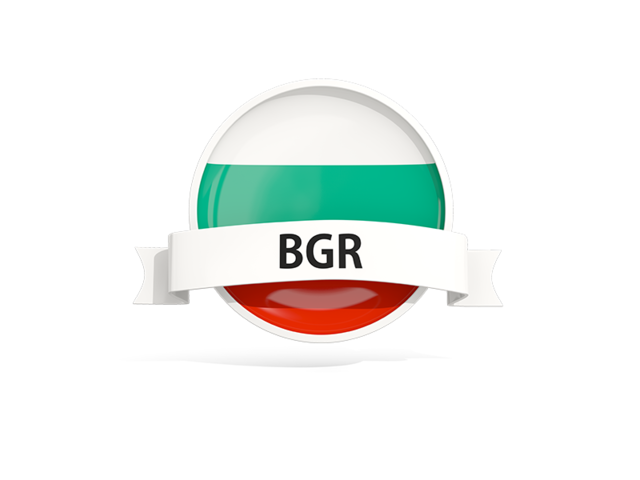 Round flag with banner. Download flag icon of Bulgaria at PNG format