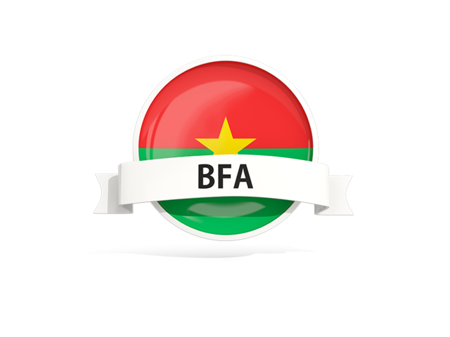 Round flag with banner. Download flag icon of Burkina Faso at PNG format
