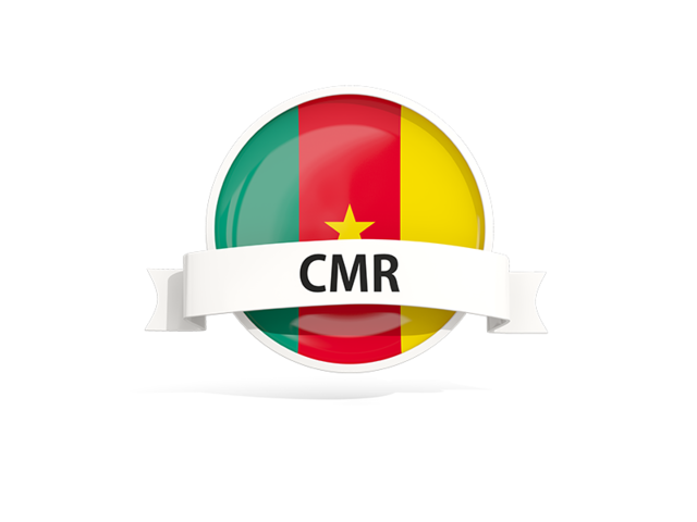 Round flag with banner. Download flag icon of Cameroon at PNG format