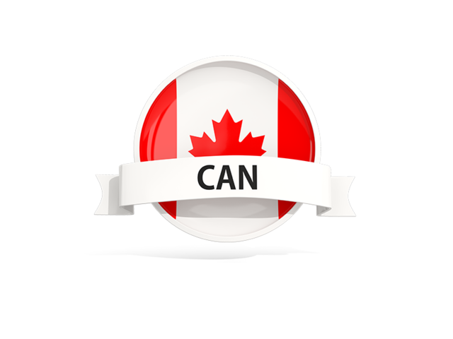 Round flag with banner. Download flag icon of Canada at PNG format