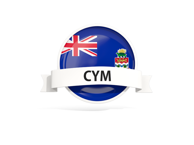 Round flag with banner. Download flag icon of Cayman Islands at PNG format