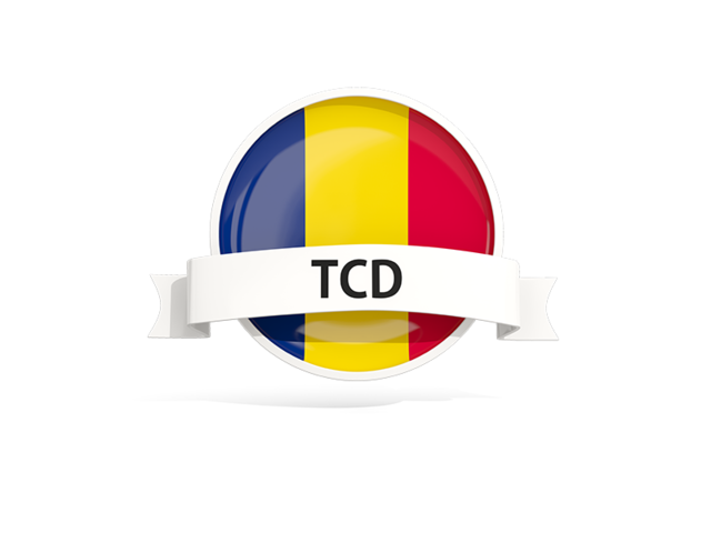 Round flag with banner. Download flag icon of Chad at PNG format