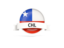 Chile. Round flag with banner. Download icon.