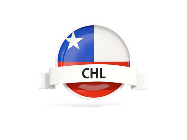 Round flag with banner. Download flag icon of Chile at PNG format