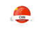 China. Round flag with banner. Download icon.