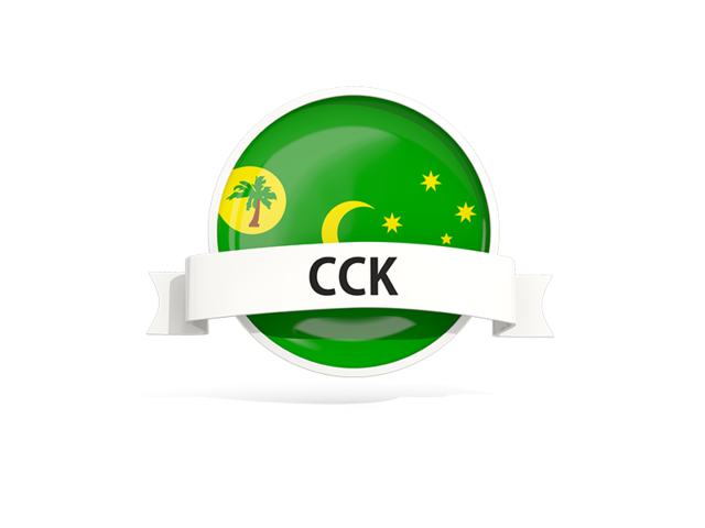 Round flag with banner. Download flag icon of Cocos Islands at PNG format