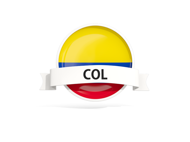 Round flag with banner. Download flag icon of Colombia at PNG format