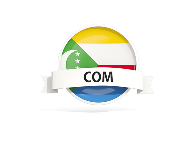 Round flag with banner. Download flag icon of Comoros at PNG format