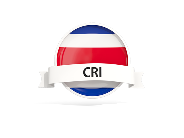 Round flag with banner. Download flag icon of Costa Rica at PNG format