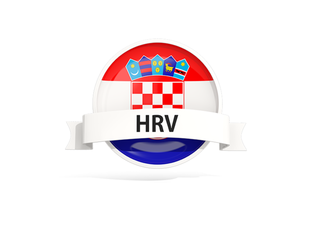Round flag with banner. Download flag icon of Croatia at PNG format