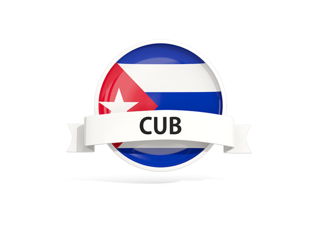 Round flag with banner. Download flag icon of Cuba at PNG format