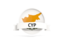 Cyprus. Round flag with banner. Download icon.