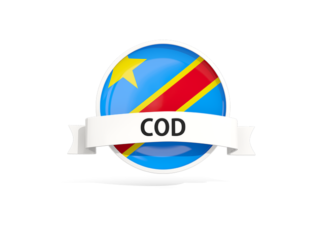 Round flag with banner. Download flag icon of Democratic Republic of the Congo at PNG format