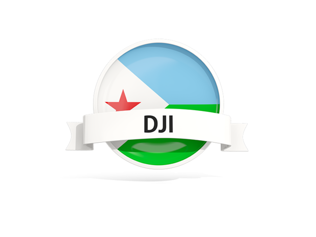 Round flag with banner. Download flag icon of Djibouti at PNG format