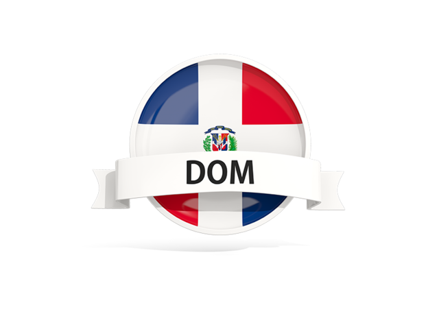 Round flag with banner. Download flag icon of Dominican Republic at PNG format