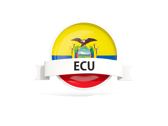 Round flag with banner. Download flag icon of Ecuador at PNG format