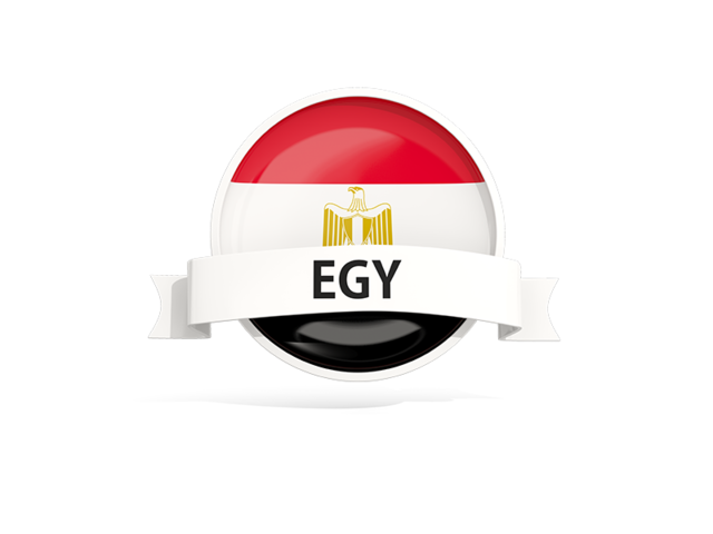 Round flag with banner. Download flag icon of Egypt at PNG format