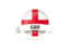 England. Round flag with banner. Download icon.